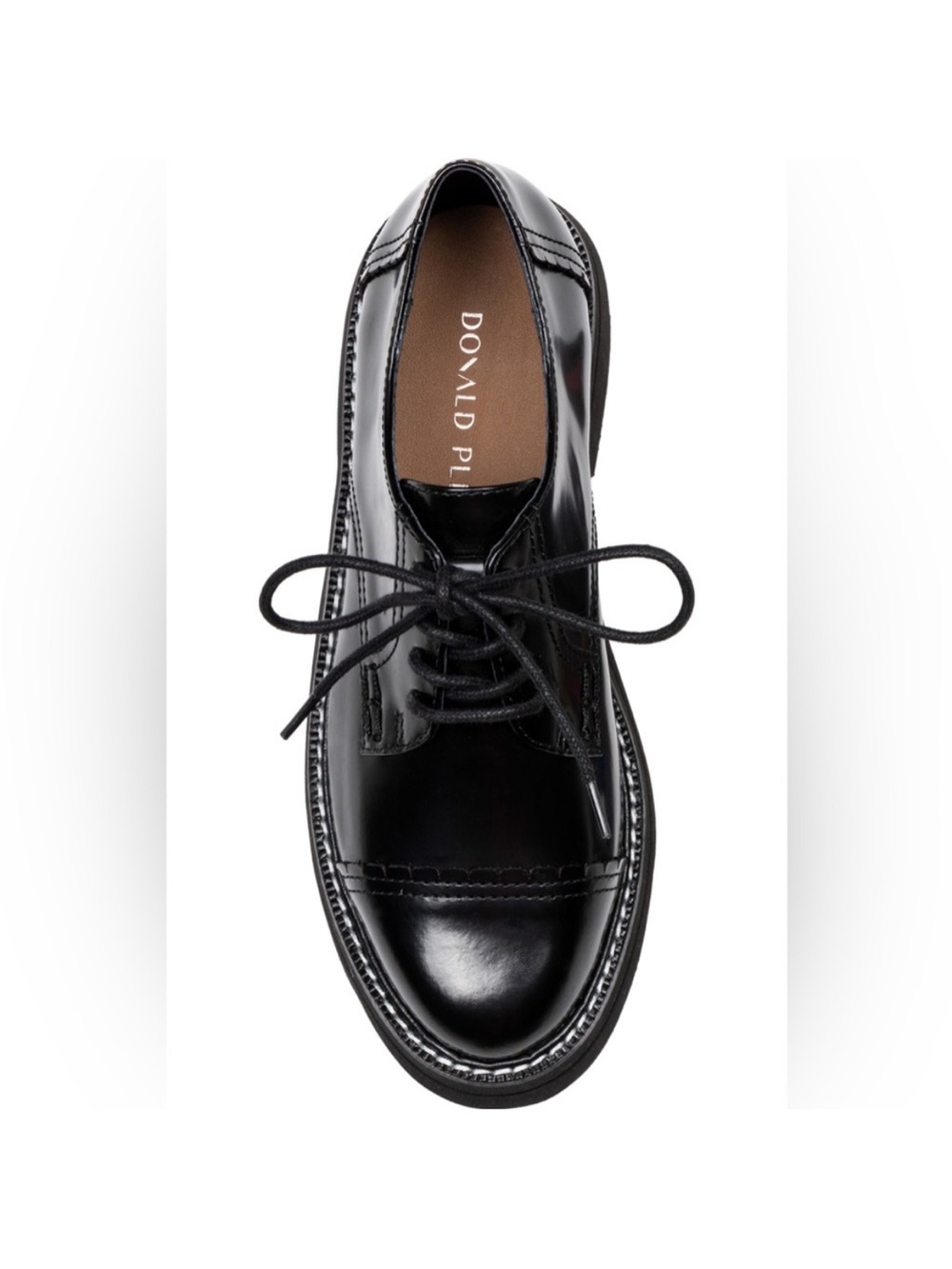 Donald J. Pliner Leonardo Women's Black Leather Lace-Up Oxford Loafers